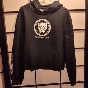 Black Panther Graphic Unisex Crop Top Hoodie XXL New Without Tags